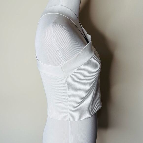 Babaton Aritzia White Sculpt Knit Criss Cross Tank - Picture 4 of 6